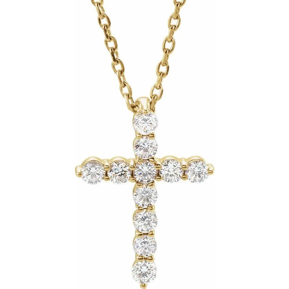 1/4CT Natural Diamonds Cross in 14k Gold Jimmy Leon Fine Jewelry