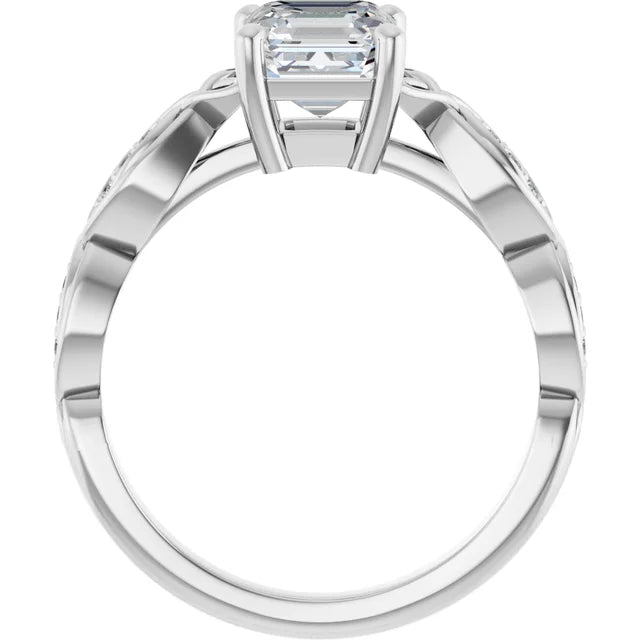 Eternal Love Infinity Asscher Diamond Engagement Ring 1ct+