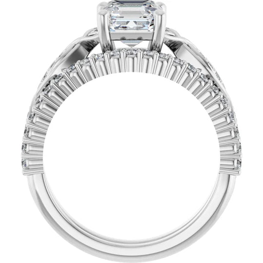 Eternal Love Infinity Asscher Diamond Engagement Ring 1ct+