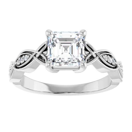 Eternal Love Infinity Asscher Diamond Engagement Ring 1ct+