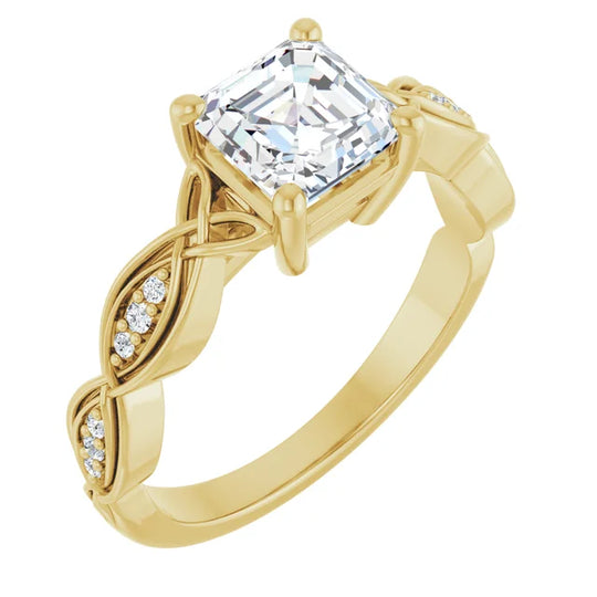 Eternal Love Infinity Asscher Diamond Engagement Ring 1ct+