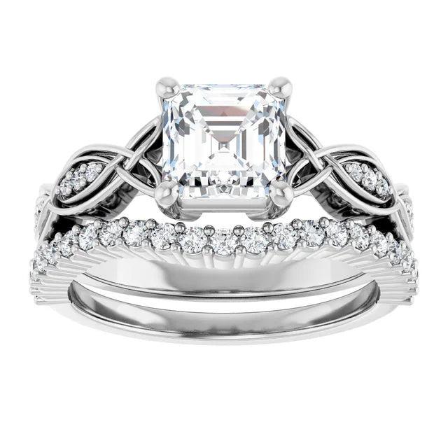 Eternal Love Infinity Asscher Diamond Engagement Ring 1ct+