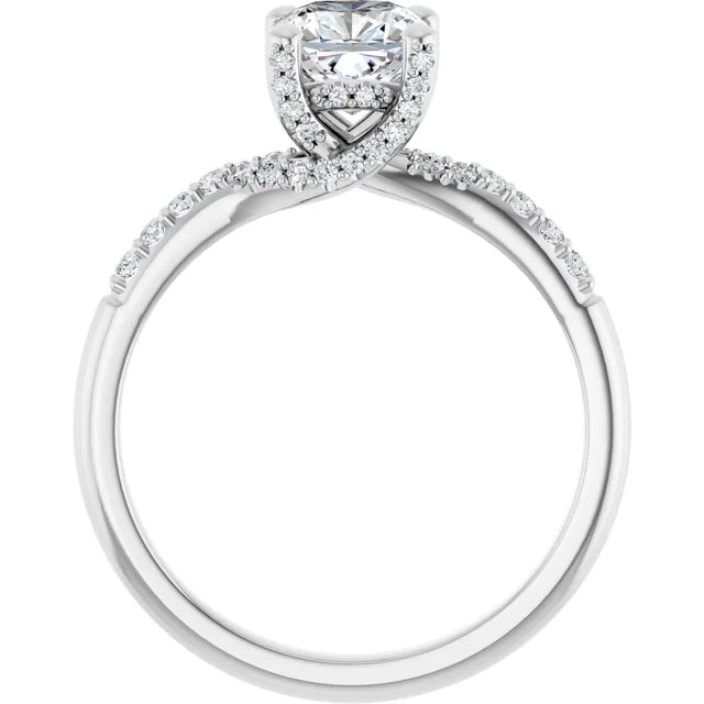 Modern Halo Cushion Diamond Engagement Ring 1ct+ Jimmy Leon Fine Jewelry