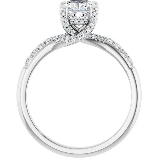 Modern Halo Cushion Diamond Engagement Ring 1ct+ Jimmy Leon Fine Jewelry