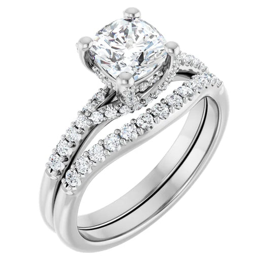 Modern Halo Cushion Diamond Engagement Ring 1ct+ Jimmy Leon Fine Jewelry