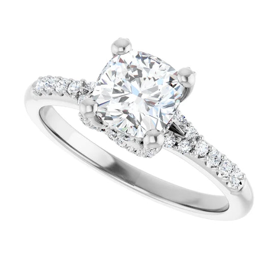 Modern Halo Cushion Diamond Engagement Ring 1ct+ Jimmy Leon Fine Jewelry