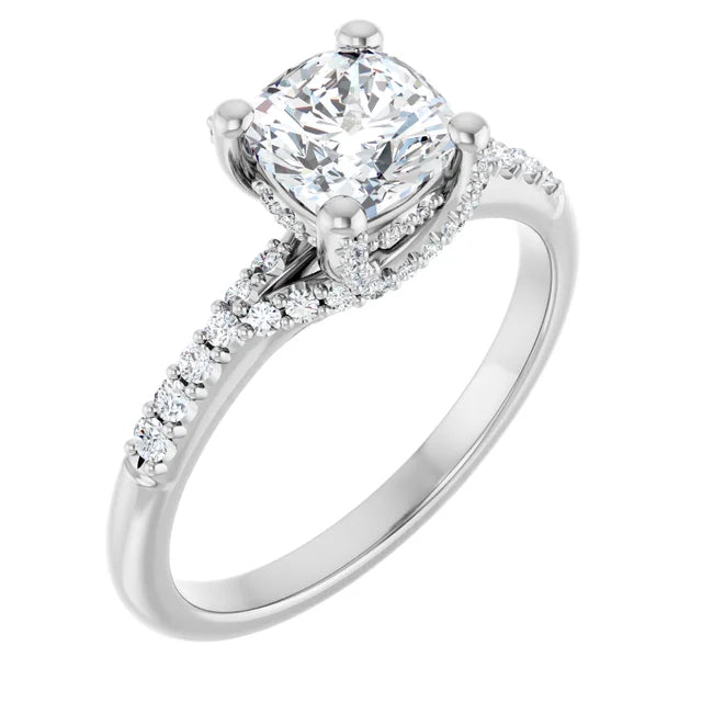 Modern Halo Cushion Diamond Engagement Ring 1ct+ Jimmy Leon Fine Jewelry