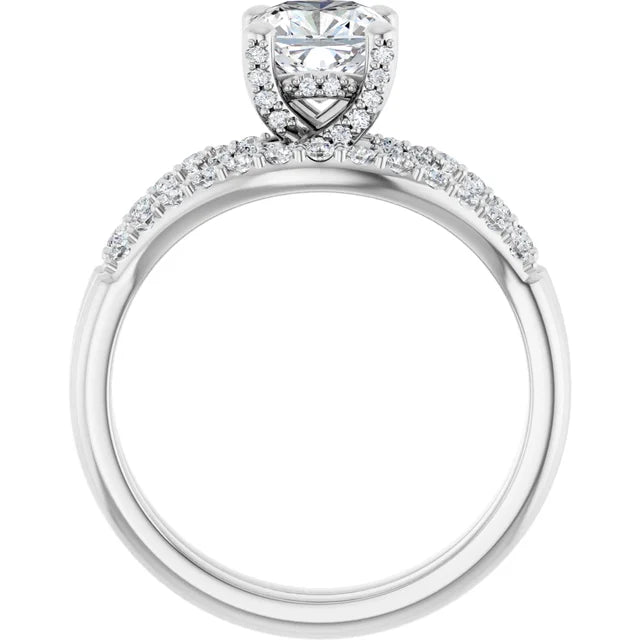 Modern Halo Cushion Diamond Engagement Ring 1ct+ Jimmy Leon Fine Jewelry