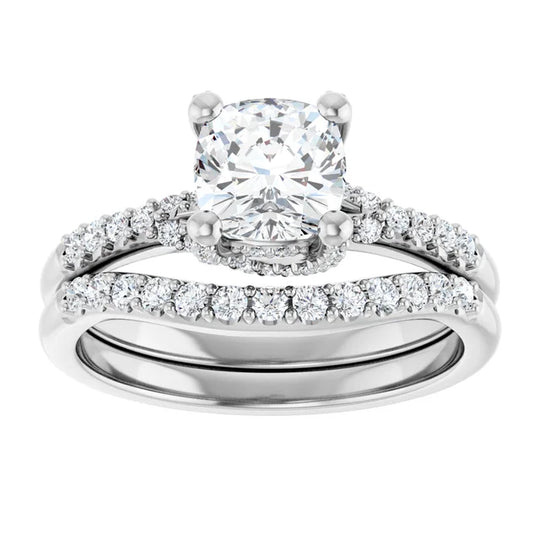 Modern Halo Cushion Diamond Engagement Ring 1ct+ Jimmy Leon Fine Jewelry