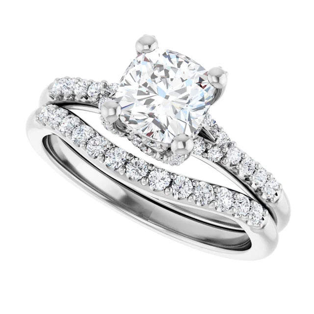 Modern Halo Cushion Diamond Engagement Ring 1ct+ Jimmy Leon Fine Jewelry