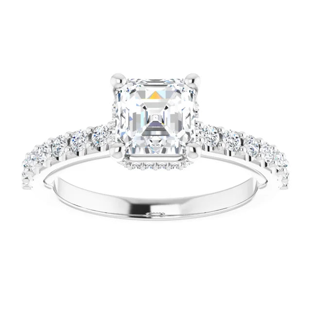 Classic Halo Asscher Diamond Ring Jimmy Leon Fine Jewelry