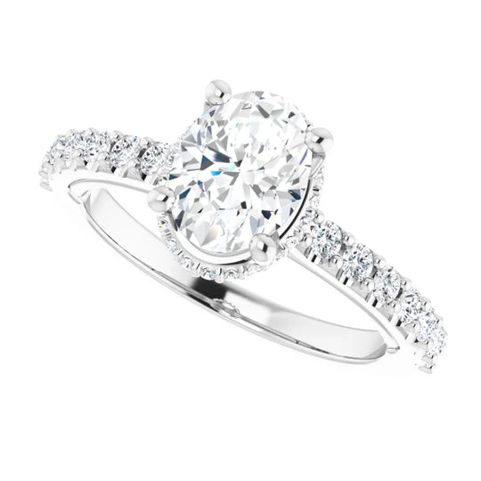 Classic Halo Oval Diamond Ring Jimmy Leon Fine Jewelry