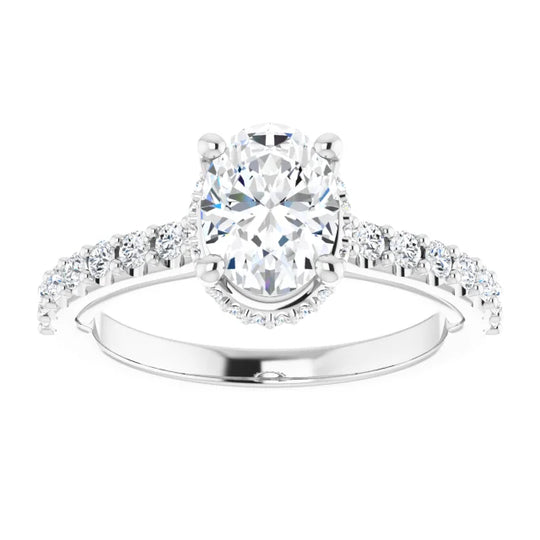 Classic Halo Oval Diamond Ring Jimmy Leon Fine Jewelry