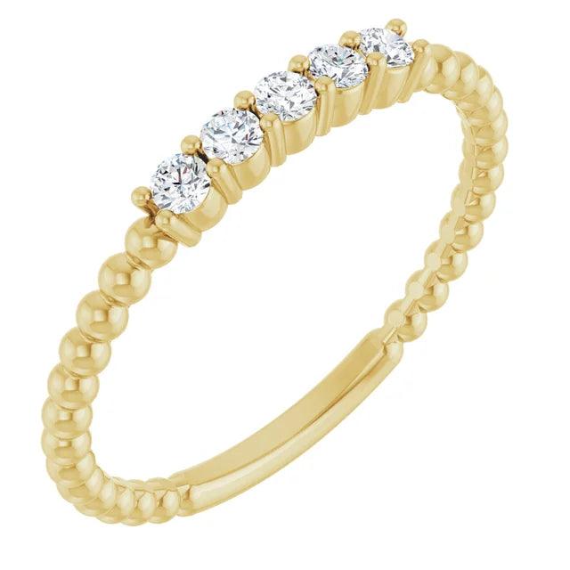 Diamond Stackable Bead Ring - Jimmy Leon Fine Jewelry