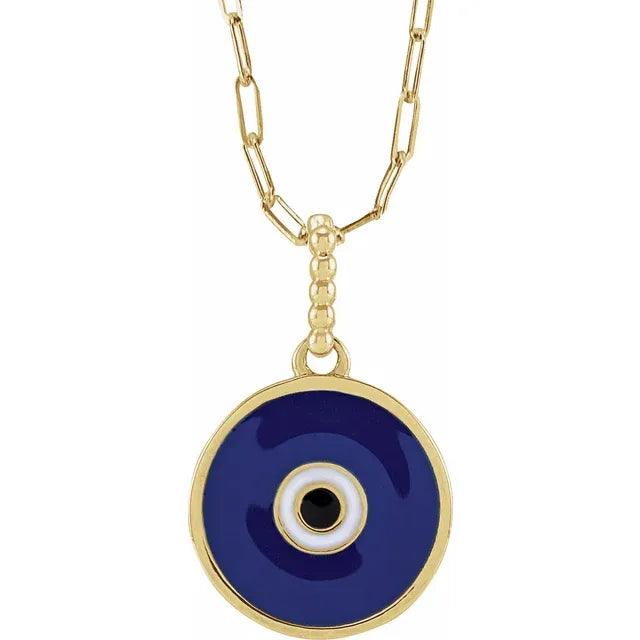 Evil Eye 18" Necklace in 14k Gold - Jimmy Leon Fine Jewelry