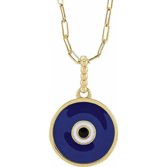 Evil Eye 18" Necklace in 14k Gold - Jimmy Leon Fine Jewelry