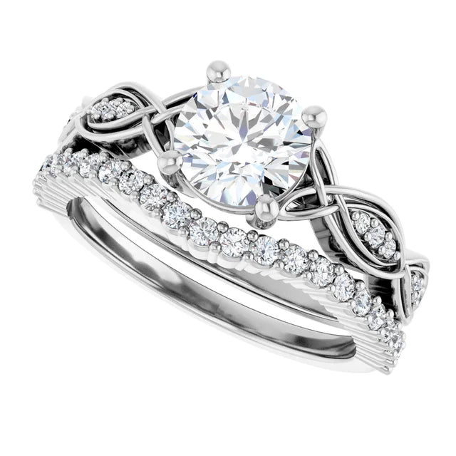 Eternal Love Infinity Round Diamond Engagement Ring 1ct+