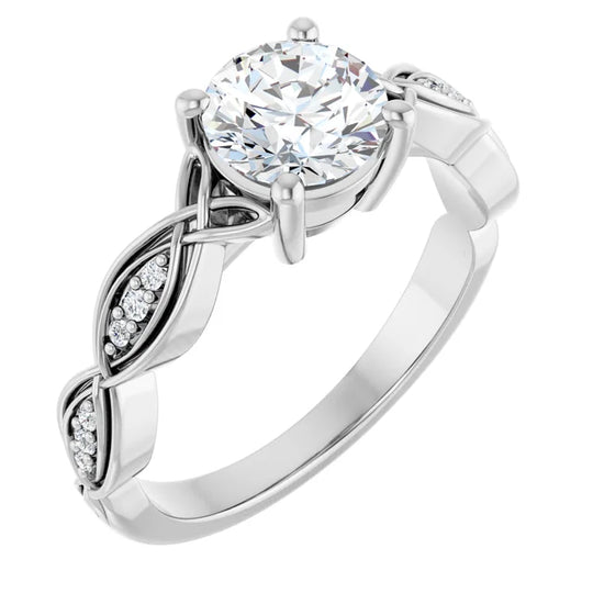 Eternal Love Infinity Round Diamond Engagement Ring 1ct+