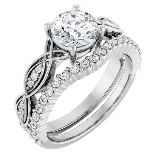 Eternal Love Infinity Round Diamond Engagement Ring 1ct+