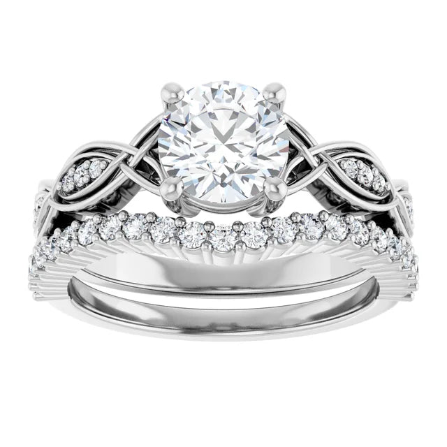 Eternal Love Infinity Round Diamond Engagement Ring 1ct+