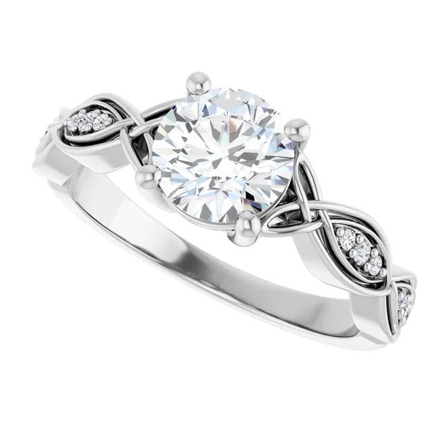 Eternal Love Infinity Round Diamond Engagement Ring 1ct+