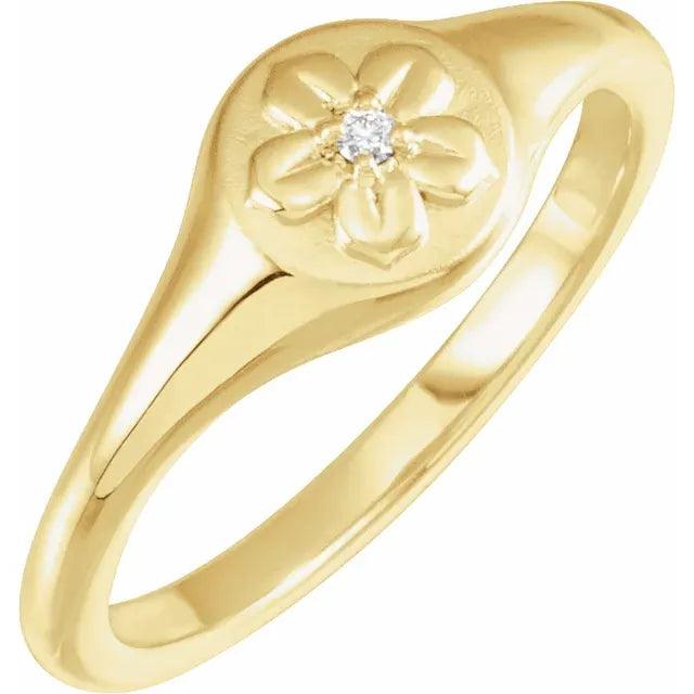 Floral Signet Ring - Jimmy Leon Fine Jewelry