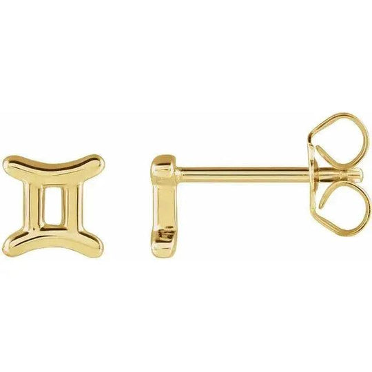 Gemini Zodiac Earrings in 14k Gold Jimmy Leon Fine Jewelry
