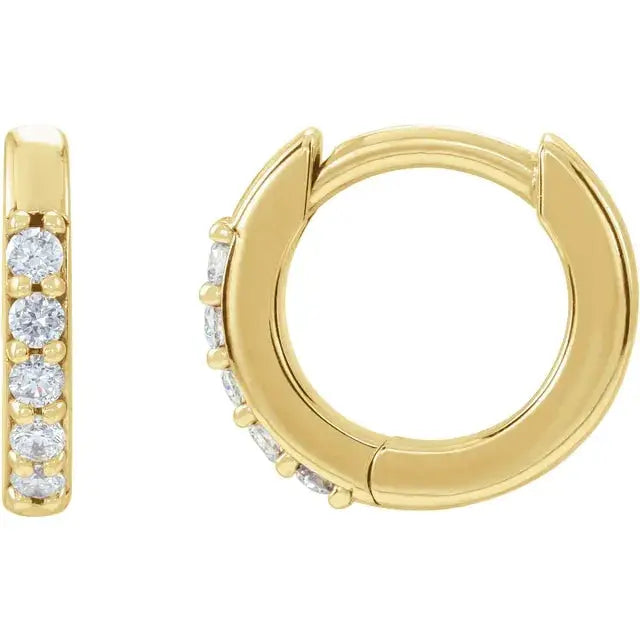 March's Diamond Hoop Earrings 10mm in 14k ROSE gold Jimmy Leon Fine Jewelry