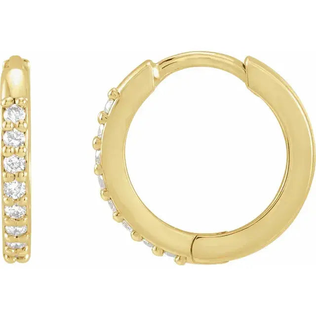 March's Diamond Hoop Earrings 12.5mm in 14k Solid gold Jimmy Leon Fine Jewelry