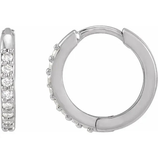 March's Diamond Hoop Earrings 12.5mm in 14k Solid gold Jimmy Leon Fine Jewelry