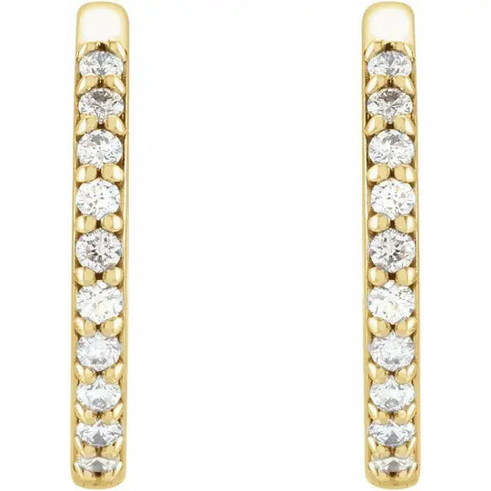 March's Diamond Hoop Earrings 15mm in 14k Solid gold Jimmy Leon Fine Jewelry