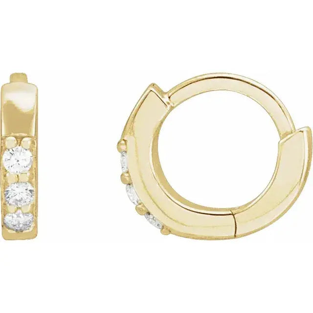 March's Diamond Hoop Earrings 8mm in 14k Solid gold Jimmy Leon Fine Jewelry