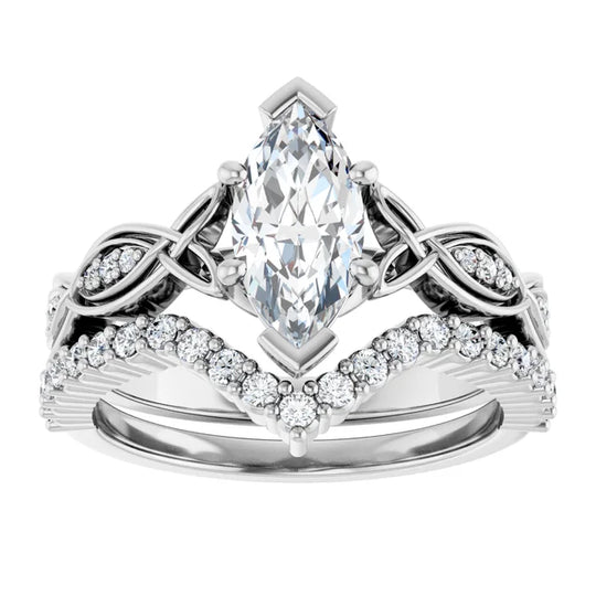 Eternal Love Infinity Marquise Diamond Engagement Ring 1ct+