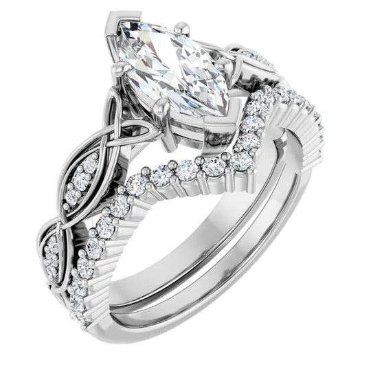 Eternal Love Infinity Marquise Diamond Engagement Ring 1ct+