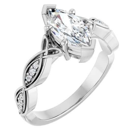 Eternal Love Infinity Marquise Diamond Engagement Ring 1ct+