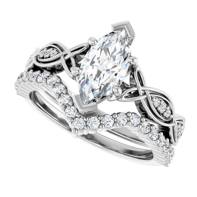 Eternal Love Infinity Marquise Diamond Engagement Ring 1ct+