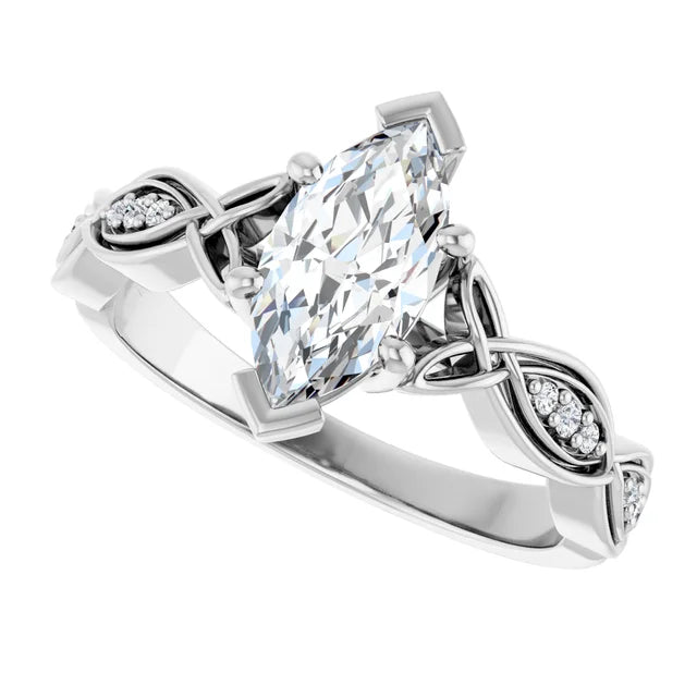 Eternal Love Infinity Marquise Diamond Engagement Ring 1ct+