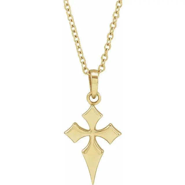 Modern Cross in 14k Gold Jimmy Leon Fine Jewelry