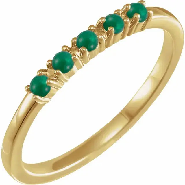 Natural Emerald Cabochon Ring 14K Gold Jimmy Leon Fine Jewelry