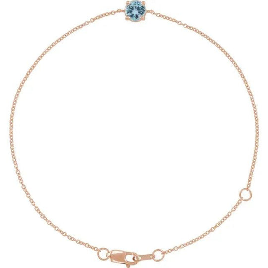 Linas March Birthstone Bracelet with Natural Aquamarine - Jimmy Leon Fine Jewelry