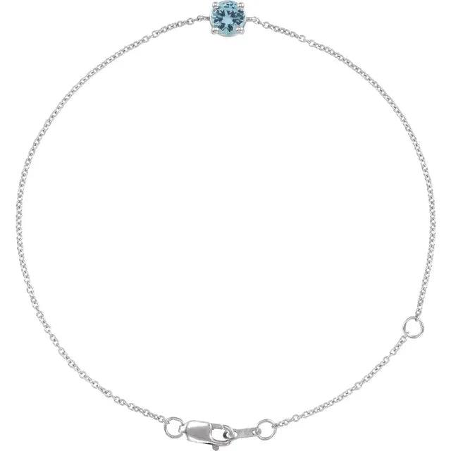 Linas March Birthstone Bracelet with Natural Aquamarine - Jimmy Leon Fine Jewelry