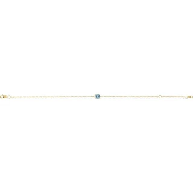 Linas March Birthstone Bracelet with Natural Aquamarine - Jimmy Leon Fine Jewelry