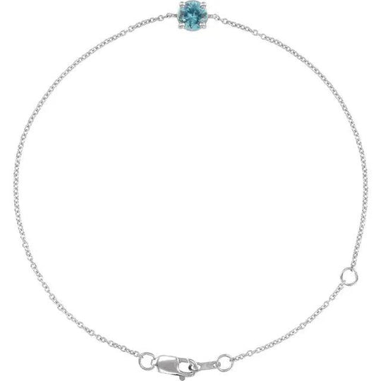 Linas December Birthstone Bracelet with Natural Blue Zircon - Jimmy Leon Fine Jewelry