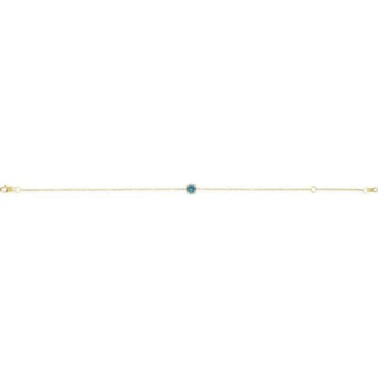 Linas December Birthstone Bracelet with Natural Blue Zircon - Jimmy Leon Fine Jewelry