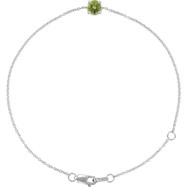 Linas August Birthstone Bracelet with Natural Peridot - Jimmy Leon Fine Jewelry