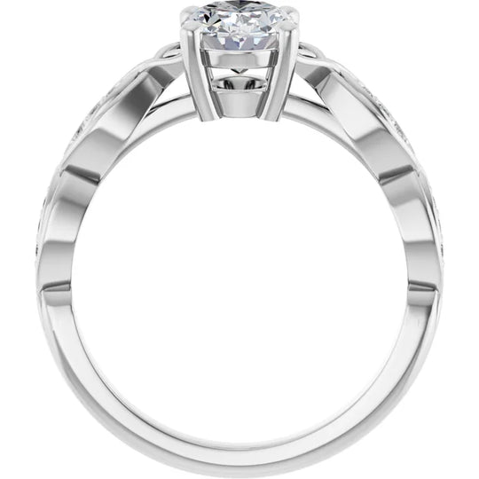 Eternal Love Infinity Oval Diamond Engagement Ring 1ct+