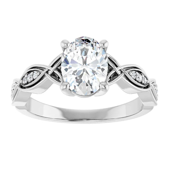 Eternal Love Infinity Oval Diamond Engagement Ring 1ct+