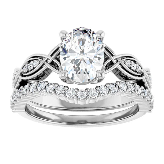 Eternal Love Infinity Oval Diamond Engagement Ring 1ct+