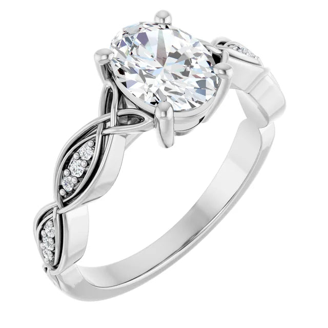 Eternal Love Infinity Oval Diamond Engagement Ring 1ct+