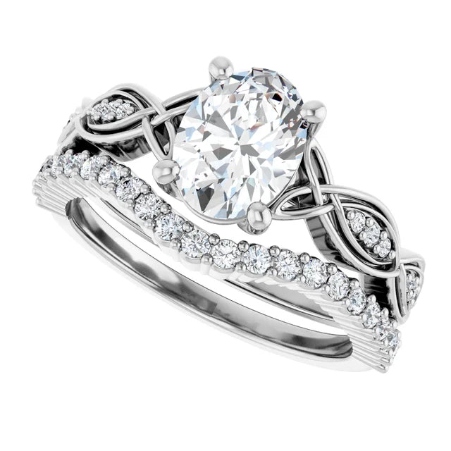 Eternal Love Infinity Oval Diamond Engagement Ring 1ct+